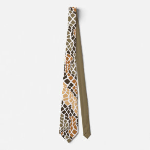 Rustikales Schlangenleder-Tarnmuster Braun Beige Krawatte