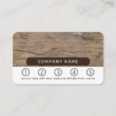 Rustikales Schlichtes Holz Treuekarte (Rückseite)