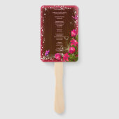 Rustikales Schmetterlingsprogramm für Holz rosa Fächer (Rückseite)