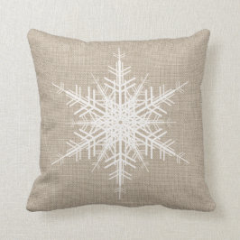Rustikales Schneeflocke-Feiertags-Kissen Kissen