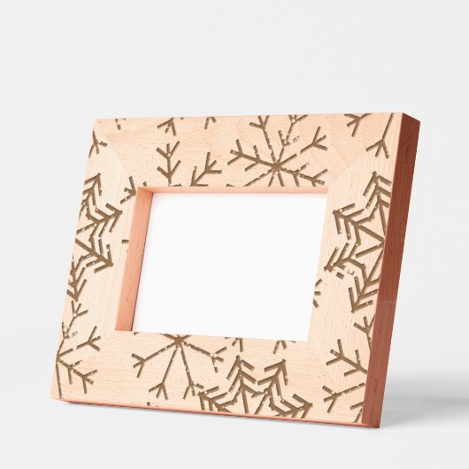 Rustikales Schneeflocken Holz Geätzte Rahmen (Links)