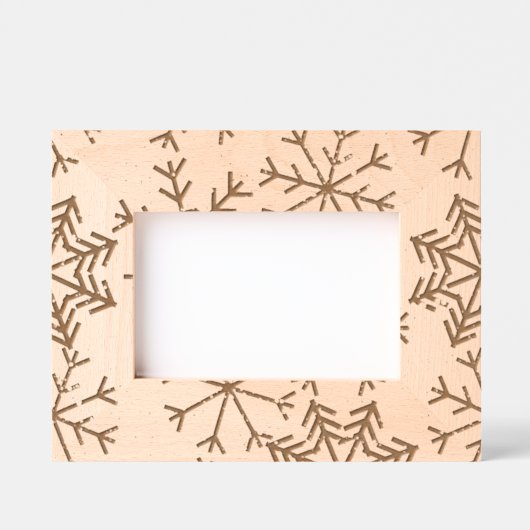 Rustikales Schneeflocken Holz Geätzte Rahmen (Vorderseite)