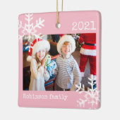 Rustikales Schneeflocken Keramikornament (Links)