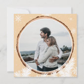 Rustikales Schneeflocken Licht Weihnachts Foto Hoc Einladung (Rückseite)