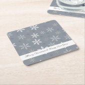 Rustikales Schneeflocken-Muster Rechteckiger Pappuntersetzer (angewinkelt)