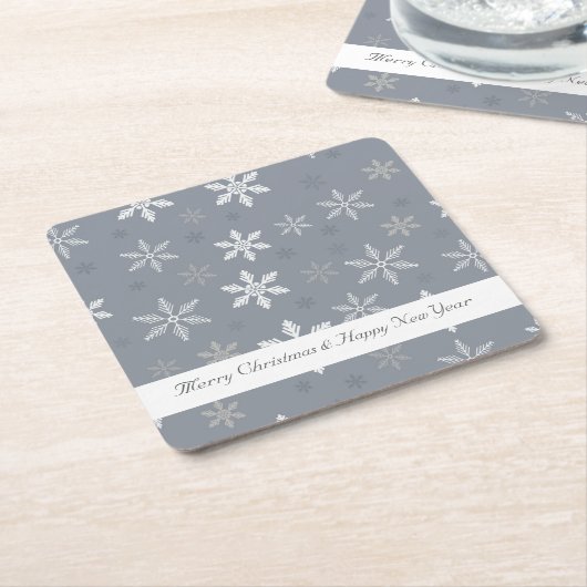 Rustikales Schneeflocken-Muster Rechteckiger Pappuntersetzer (angewinkelt)