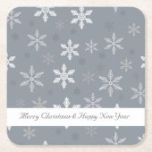 Rustikales Schneeflocken-Muster Rechteckiger Pappuntersetzer (Vorderseite)