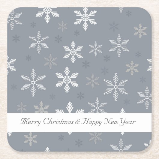 Rustikales Schneeflocken-Muster Rechteckiger Pappuntersetzer (Vorderseite)