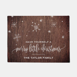 Rustikales Schneeflocken Weihnachten Fußmatte