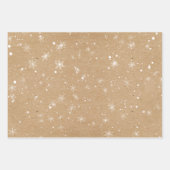 Rustikales Schneeflockenmuster - Urlaub Vintag Kra Geschenkpapier Set (Vorderseite)