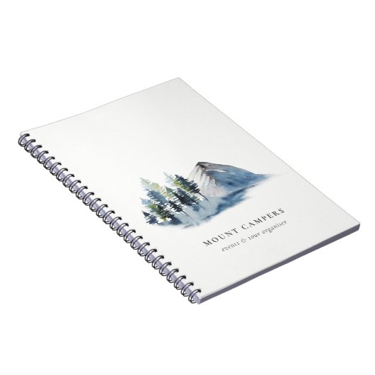 Rustikales Schneekiefernwald Wasserfarbenes Campin Notizblock (Rechte Seite)