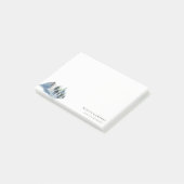 Rustikales Schneekiefernwald Wasserfarbenes Campin Post-it Klebezettel (angewinkelt)