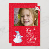 Rustikales Schneemobil-Foto Feiertagskarte (Vorne/Hinten)