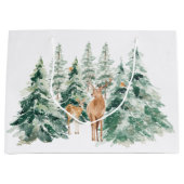 Rustikales Schneewald Große Geschenktüte (Vorderseite)