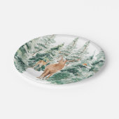 Rustikales Schneewaldfest Pappteller (Schrägansicht)