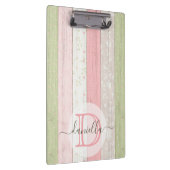 Rustikales Schnittholz Grün & Rosa Blumenholz Pers Klemmbrett (Rechts)