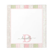 Rustikales Schnittholz Grün & Rosa Blumenholz Pers Notizblock (Vorderseite)