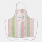 Rustikales Schnittholz Grün & Rosa Blumenholz Pers Schürze (Vorderseite)