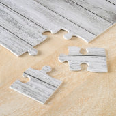 Rustikales schönes hölzernes Beschaffenheits-Herz Puzzle (Seite)