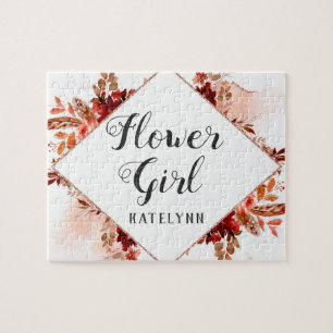 Rustikales Schönheitsblütenmädchen Gerahmte Bohemi Puzzle