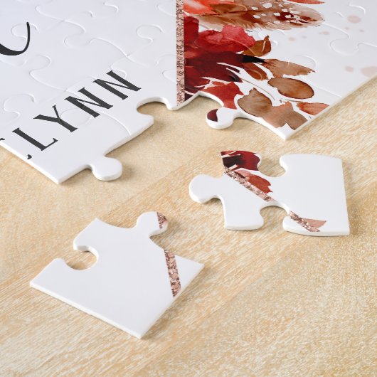 Rustikales Schönheitsblütenmädchen Gerahmte Bohemi Puzzle (Seite)