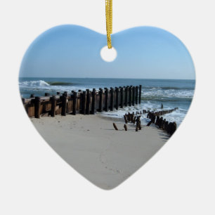 Rustikales Schott am Strand Keramikornament