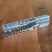 Rustikales Schott am Strand Namensplakette (Seite)