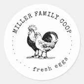 Rustikales Schreibmaschinenfamilienhaus Runder Aufkleber (Vorderseite)