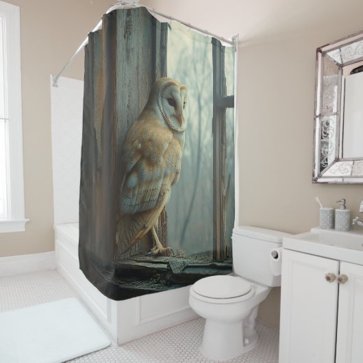 Rustikales Schüssel in der Fensterkunst Duschvorhang (Beispiel)