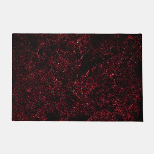 Rustikales schwammiges Rot auf dunkelrotem Hinterg Fußmatte (Vorderseite)