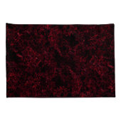 Rustikales schwammiges Rot auf dunkelrotem Hinterg Kissenbezug (Rückseite-Rechts)