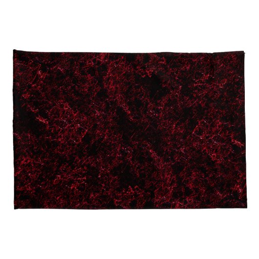 Rustikales schwammiges Rot auf dunkelrotem Hinterg Kissenbezug (Rückseite-Rechts)