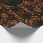 Rustikales, schwarz-braunes Orangensternmuster Geschenkpapier (Ecke)