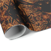 Rustikales, schwarz-braunes Orangensternmuster Geschenkpapier (Rolleneckpunkt)