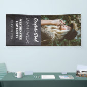 Rustikales Schwarz-Brett-Abschluss-Foto Banner (Messe)