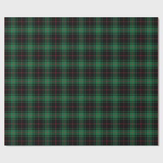Rustikales, schwarz-grünes kariertes Tartan-Muster Geschenkpapier (Flach)