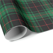 Rustikales, schwarz-grünes kariertes Tartan-Muster Geschenkpapier (Rolleneckpunkt)