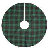 Rustikales, schwarz-grünes kariertes Tartan-Muster Polyester Weihnachtsbaumdecke (Vorderseite)