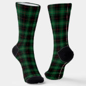 Rustikales, schwarz-grünes kariertes Tartan-Muster Socken (Gewinkelt)