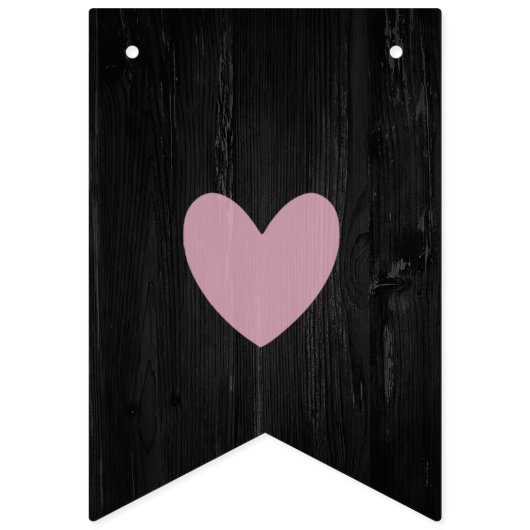 Rustikales Schwarz-Holz-Brautparty-Dekorationsbann Wimpelkette (Erste Fahne)