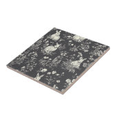 Rustikales Schwarz-Kaninchen-Botanik-Toile-Muster Fliese (Seite)