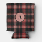 Rustikales Schwarz-Rot-Kariertes Muster Dosenkühler (Vorderseite)