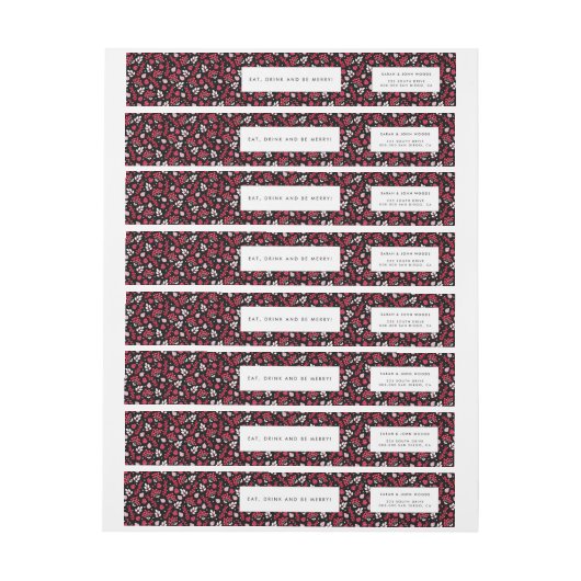 Rustikales Schwarz-Rot-Weihnachtsmuster (Bogen)