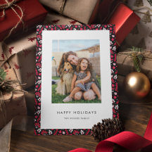 Rustikales Schwarz-Rot-Weihnachtsmuster-Foto