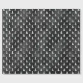 Rustikales, schwarz-silbernes Weihnachtsbaummuster Geschenkpapier (Flach)