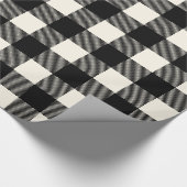 Rustikales Schwarz und Off White Buffalo Karierte  Geschenkpapier (Ecke)