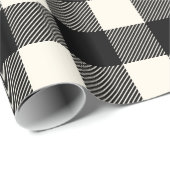 Rustikales Schwarz und Off White Buffalo Karierte  Geschenkpapier (Rolleneckpunkt)