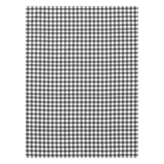 Rustikales Schwarz und Weiß Gingham | Checked Tischdecke (Vorderseite)
