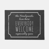 Rustikales Schwarz und Weiß - jeder willkommen bei Fußmatte (Vorderseite)