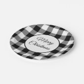 Rustikales Schwarz und Weiß Weihnachten Pappteller (Schrägansicht)